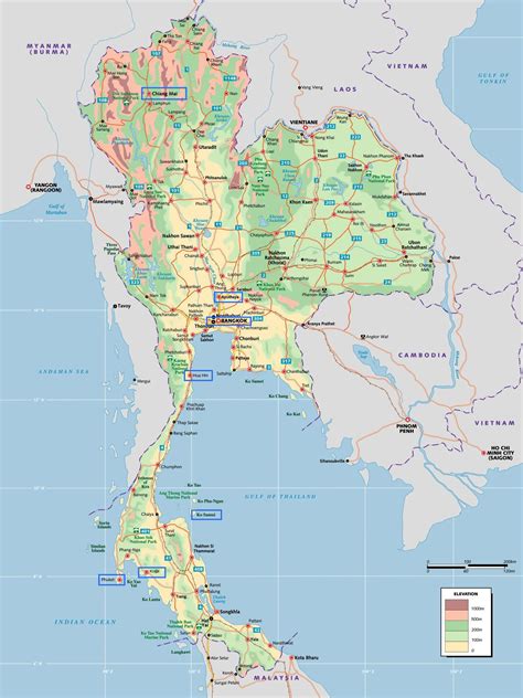 Maps of Thailand | Detailed map of Thailand in English | Tourist (Travel) map of Thailand | Road ...