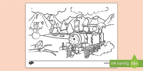 Christmas Train Colouring Activity (teacher made) - Twinkl