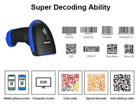 HENEX HC-3208R Wireless Barcode Scanner 2D | 1D QR Code Scanner Barc ...