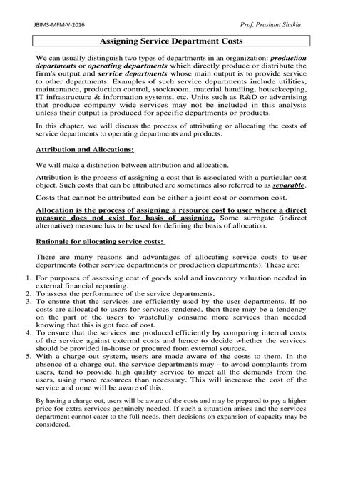 Assigning Service Department Costs - Examples of such service ...