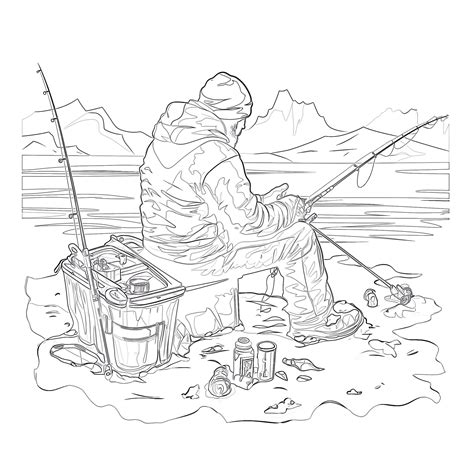Ice Fishing Coloring Pages | Coloring Pages Mimi Panda