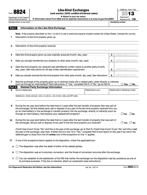 Fillable Online irs 2012 fillable 8824 form - irs Fax Email Print ...