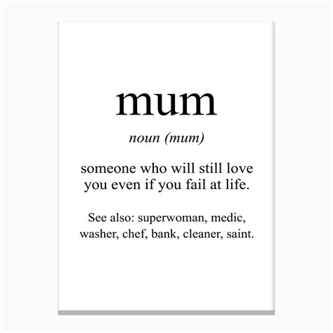 Mum Meaning Print Art Print by Nestory UK | Mum meaning, One word ...