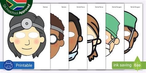 Preschool: Teeth and the Dentist: Dentist Role Play Masks