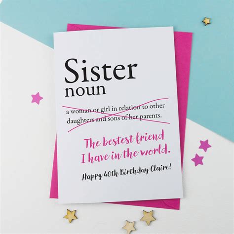 funny birthday card messages for sister