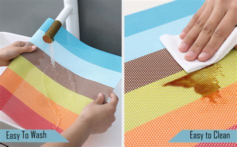 Buy HOKIPO PVC Washable Table Mats for Dining Table - 45x30 cm, Set of ...