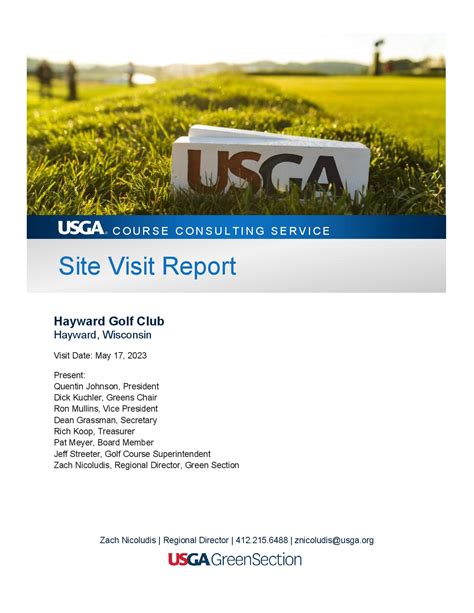 USGA Site Visit Report - Hayward Golf Course