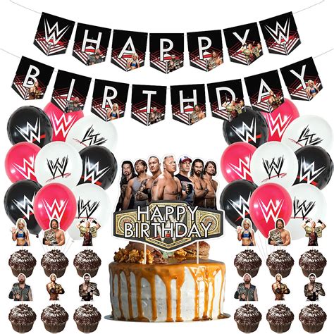 Buy Wrestlinss Birthday Party Decorations Supply Set for Kids with ...