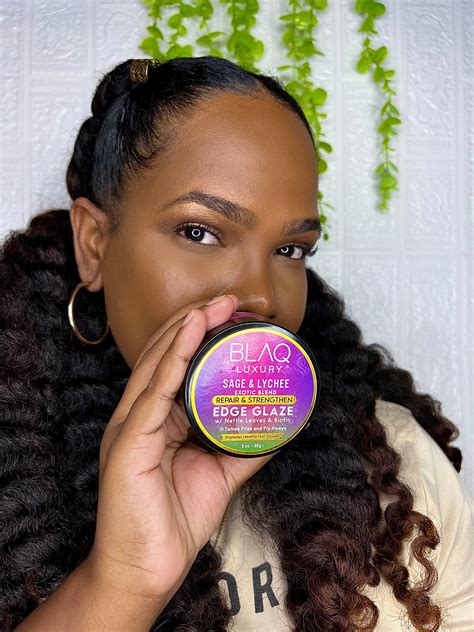 Sage & Lychee Edge Glaze | Conditions & Smoothes Frizzy Hair – Blaq ...