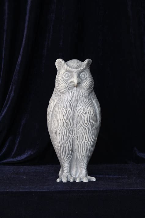 Sculpted Owl Statue – Symbol of Wisdom in White Stone Finish – Nook N ...