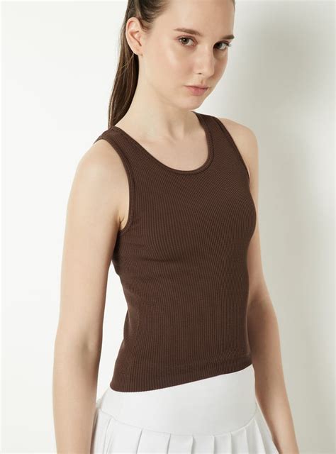 Buy Women Ribbed Sports Tank Top Online at just Rs. 399.0 ...