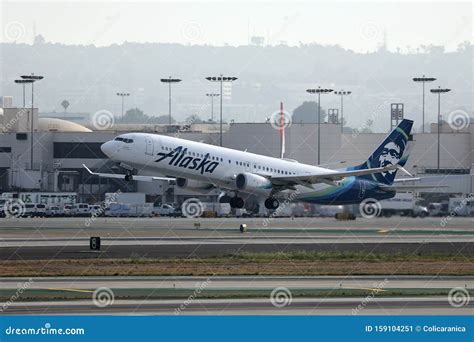 Alaska Airlines Taking Off from Los Angeles Airport LAX Editorial Photo ...