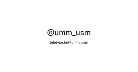 @umm_usm — Teletype