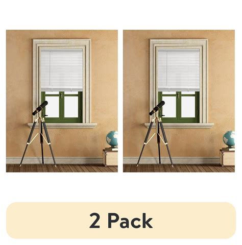 (2 pack) Mainstays 1" Cordless Vinyl Light Filtering Mini Blinds, White ...