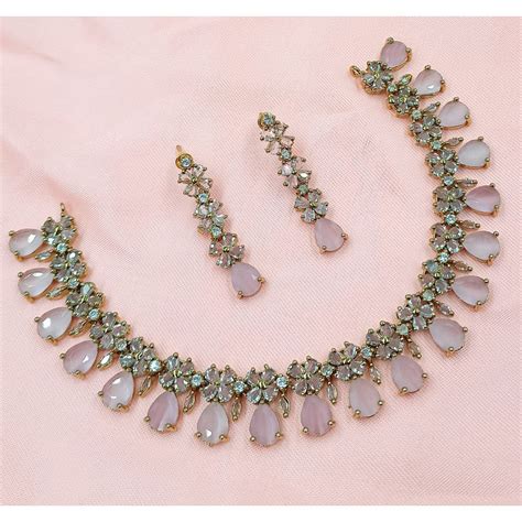 NAFJ Luxury American Diamond Necklace Set – JewelEMarket