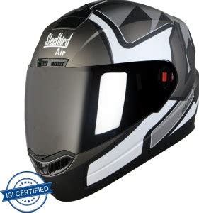Steelbird SBA-1 Robotics Matt Black Grey With Plain visor Motorbike ...