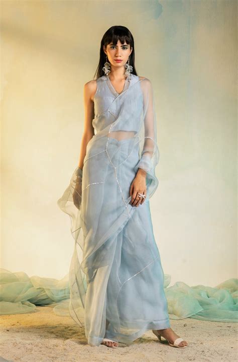 Sequin Organza Pre-stitched Saree - Set of 2 – charkhee