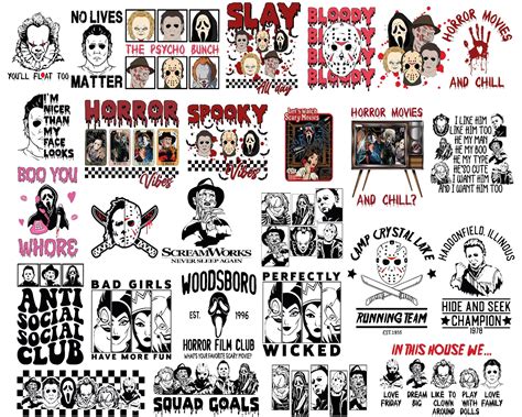 Horror Movie Characters Bundle Svg Horror Movie Characters svg, Michae ...