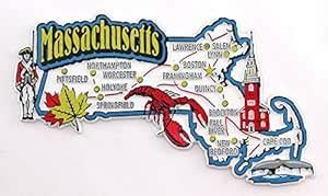 Buy Massachusetts State Map and Landmarks Collage Magnet FMC Online at ...