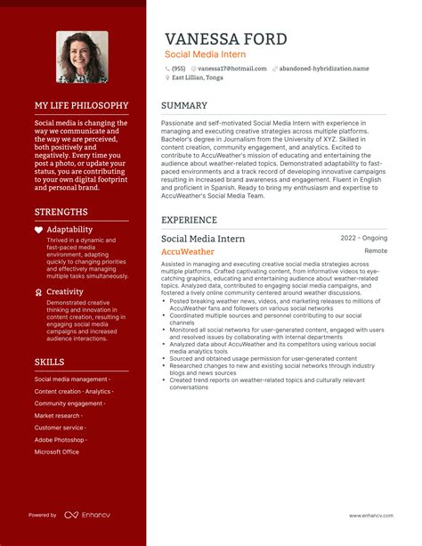 3 Successful Social Media Intern Resume Examples And Writing Tips for 2024