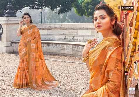 SANGAM PRINTS INDIAN BEAUTY COTTON HANDLOOM ATTRACTIVE LOOK SAREE AT ...