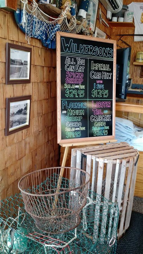 Menu at Wilkerson's Seafood Restaurant, Colonial Beach