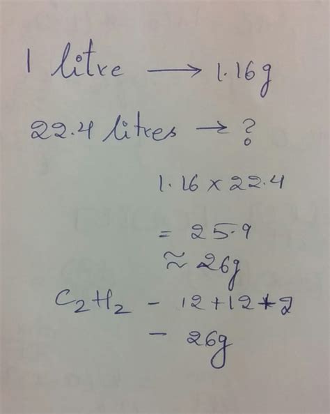 One litre of a gas at stp weight 1.16 g it can possible be (a) C2H2 (b ...