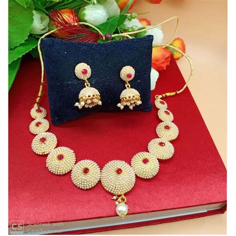 Buy Anika's Creation Exclusive Pearl Embedded Jewellery Set for Women ...
