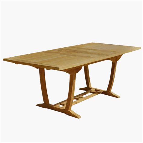 10 ft Teak Outdoor Double Extension Rectangular Patio Table – Titan ...