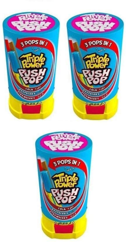 Push Pop 3 Pops In 1 Candy Triple Power Pop Cola, Raspberry And ...