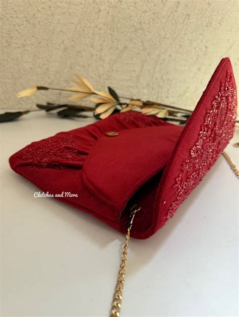 Eden Envelope Bag Red | Clutches and More