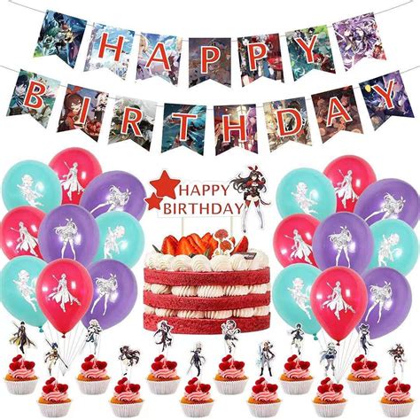 Buy Genshin Impact Birthday Party Supplies,Genshin Impact Decorations ...
