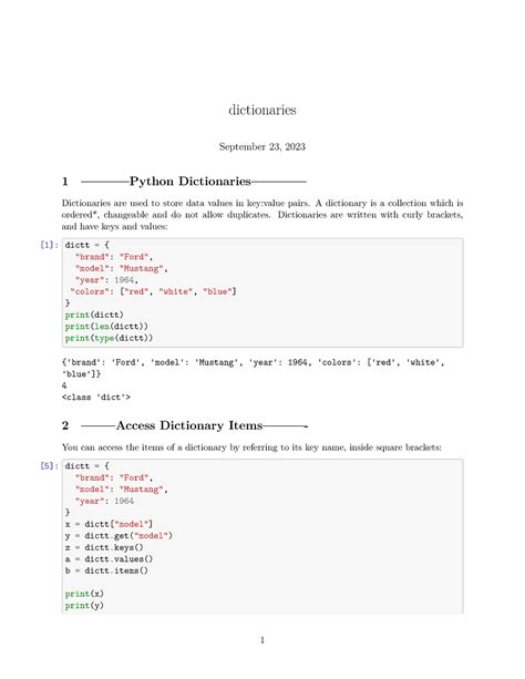 Dictionaries - ad dfd - dictionaries September 23, 2023 1 ———–Python ...