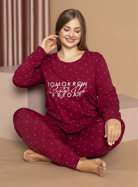 Plus Size Pajama Set Patterned
