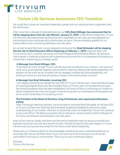 Important Announcement! | Trivium Life Services - Idaho