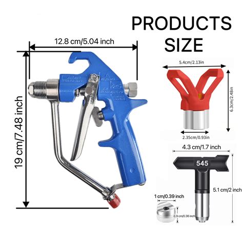 243-283 Airless Spray Gun 5000 PSI Silver Airless Paint Spray Gun With ...