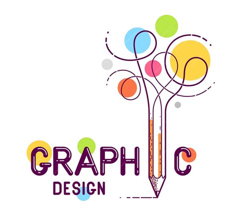 Graphic design words with pencil instead of letter i designer and ...