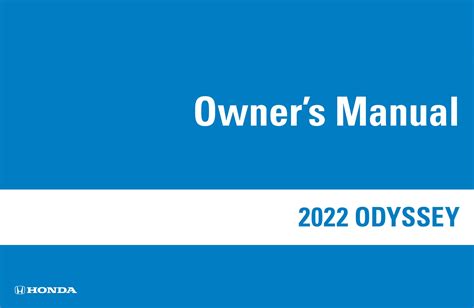 2022 Honda Odyssey Owner's Manual - DIY & Guides