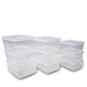 Chetan Combo Sizes Rectangle Plastic Storage Boxes, Transparent ...