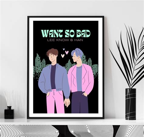 Want so Bad Lee Know and Han Stray Kids Digital Art Print, SKZ Minsung ...