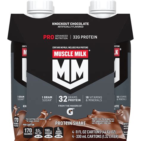 Muscle Milk Pro Advanced Nutrition Protein Shake Knockout Chocolate 11 ...