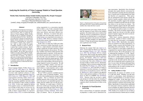 Analyzing the Sensitivity of Vision Language Models in Visual Question ...