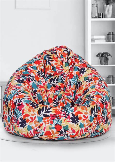 Get Red & Blue Print Canvas XXL Bean Bag Cover at ₹ 1799 | LBB Shop