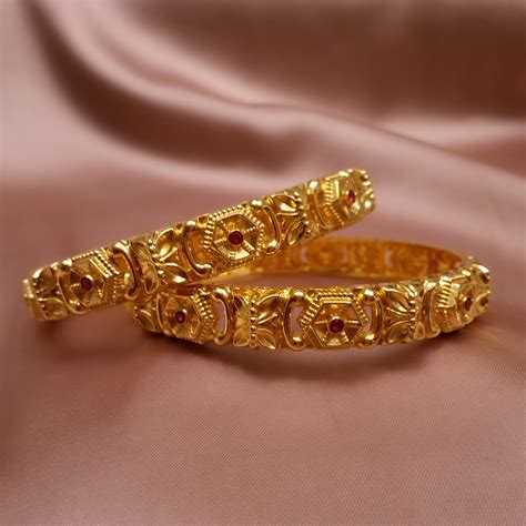 Buy RaniNitya Heritage Gold Bangle 22 KT yellow gold (42.5 gm ...