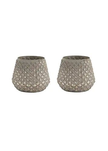 Buy Diamond Glass Planter, Grey (Set of 2) at Best Price in India