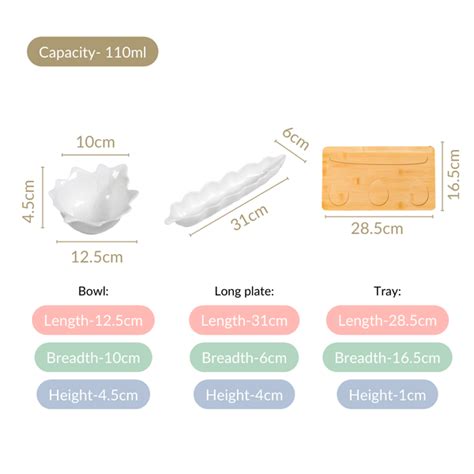 Serrated Leaf Ceramic Bowls And Long Plate With Tray Set Of 5 Online ...