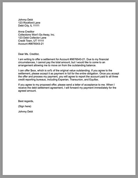 Here’s a Sample Letter to Collection Agencies to Settle Debt | SoloSuit ...