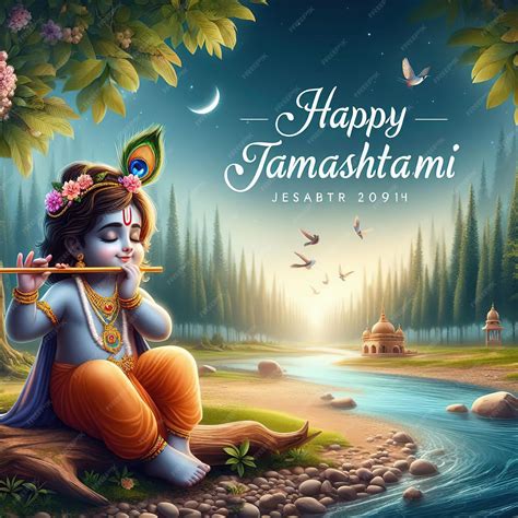 Illustration of happy Janmashtami Lord Krishna in Janmashtami festival ...
