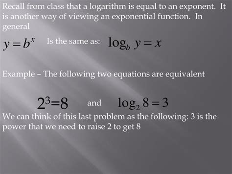 Image result for Logarithm Written Exponential Form