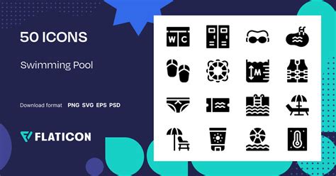 Swimming Pool Icon Pack | Filled | 50 .SVG Icons